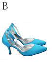 Burgundy Ankle Strap Comfy Close Toe Wedding Dress For Women HZ0527