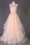 Simple Sweetheart A Line Tulle Long Prom Dresses HZ0527