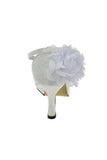 Charming Ivory Lace Ankle Strap Shoes With White Flowers HZ0527
