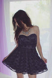 Sweetheart A-Line Lace Short Homecoming Dress,Graduation Dresses HZ0527