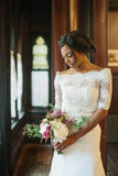 Vintage Half Sleeve Off-The-Shoulder Lace Wedding Jacket HZ0527