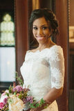 Vintage Half Sleeve Off-The-Shoulder Lace Wedding Jacket HZ0527