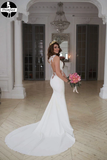 Promfast Lace Stunning Mermaid Sleeveless Wedding Dress Zipper Button HZ0527