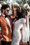 Promfast Backless Batwing Sleeve Boho Wedding Dresses Mermaid Rustic Wedding Dress HZ0527