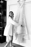 Promfast Vintage Lace Wedding Gowns See Through Illusion Neck Wedding Dresses HZ0527