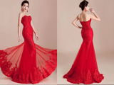 Promfast Decent Long Mermaid Lace Sweetheart Prom Dress with Appliques and Beading HZ0527