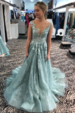 Promfast Illusion Neckine A Line Cap Sleeves Prom Dresses Lace Appliques Formal Evening Gowns HZ0527
