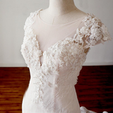 Promfast Chic Trumpet Mermaid Wedding Dresses Long Modest Cheap Wedding Dress With Lace HZ0527