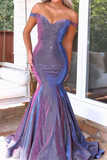 Promfast Two Pieces Trumpet Mermaid Long Prom Dress Off Shoulder Satin Evening Party Dresses HZ0527