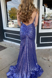 Promfast Purple Long Mermaid Prom Dresses with Slit Formal Dresses HZ0527