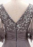 Promfast A line Chiffon Half Sleeves Cheap Mother of the Bride Dresses With Sequins HZ0527