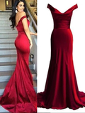 Sexy Off the Shoulder Royal Blue Mermaid Long Evening Dress with Slit HZ0527