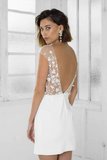 Promfast Perfect White Short Bridal Party Dress Lace Homecoming Dress HZ0527