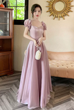 Lovely Soft Pink Floor Length Party Dress, Tulle A Line Evening Prom Dress HZ0527