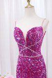 Simple Mermaid Sequin Long Prom Dress, Sequin Long Evening Dress HZ0527