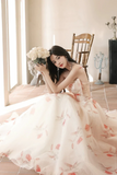 A line Sweetheart Neck Champagne Long Prom Dress, Champagne Long Formal Dress HZ0527