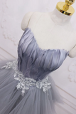 Short Gray Lace Prom Dresses, Short Gray Lace Formal Homecoming Dresses HZ0527