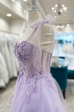 Cute Sweetheart Neck Lilac Lace Prom Dresses, Lilac Lace Homecoming Dresses HZ0527