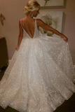 Charming Backless Sequined A Line Long Prom Dresses,Formal Women Dress HZ0527