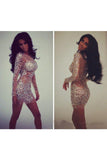 Sexy Short Sheath Mini Long Sleeves Homecoming Dress,Graduation Cocktail Dresses HZ0527